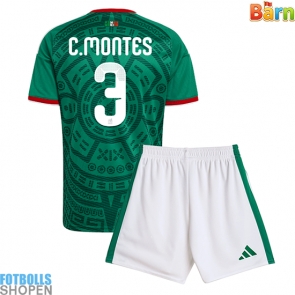 Billiga Mexiko Cesar Montes #3 Hemmatröja Barn VM 2026 Kortärmad (+ Korta byxor)